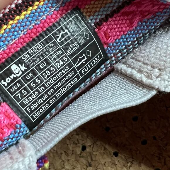 Sanuk Sidewalk Surfer Lite 2 Shoes 7.5 Womens Harbor Mist Canvas Comfort Slip On - Picture 11 of 12